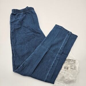 Real Size Women Medium Blue Denim Jeans Elastic Waist Stretch Pants RS1004D